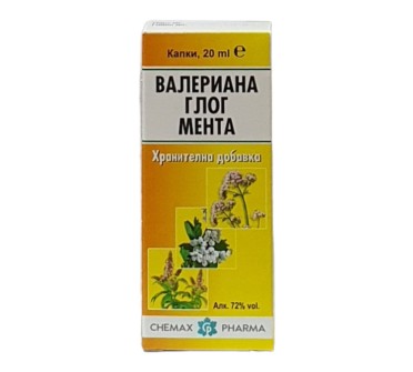 МЕНТА,ГЛОГ,ВАЛЕРИАНА 20мл р-р Химакс